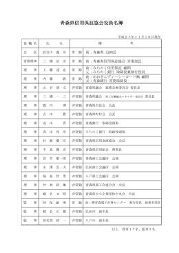 青森県信用保証協会役員名簿