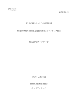 相互運用ガイドライン 平成14年2月