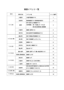 健康イベント一覧 - 埼玉県国民健康保険団体連合会