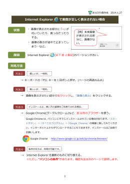 Internet Explorer で画面が正しく表示されない場合 原因