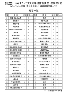 解答一覧 渋谷会 カキまくって覚える宅建直前講座 答練第2回