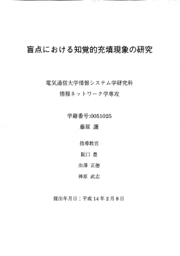 盲点における知覚的充填現象の石 - 電気通信大学大学院・情報システム
