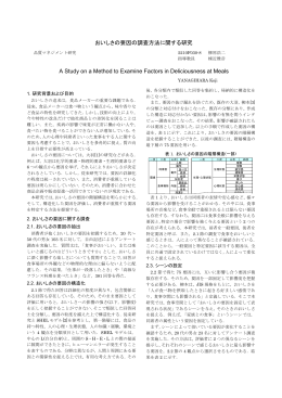 おいしさの要因の調査方法に関する研究 A Study on a Method to