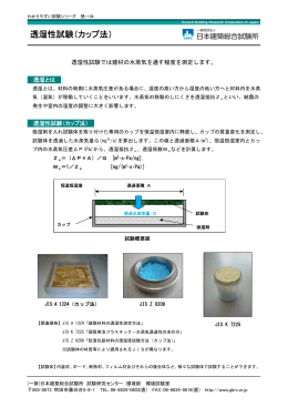 透湿性試験（カップ法） - 一般財団法人日本建築総合試験所（GBRC）