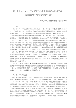 ポストクロスカップリング時代の炭素&mdash;炭素結合形成反応&mdash;&mdash;&mdash; 安定