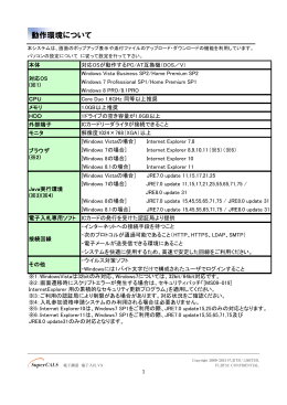 動作環境について