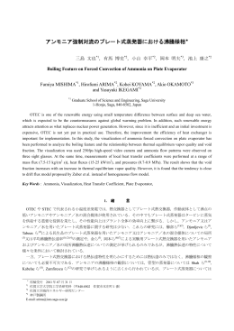 アンモニア強制対流のプレート式蒸発器における沸騰様相