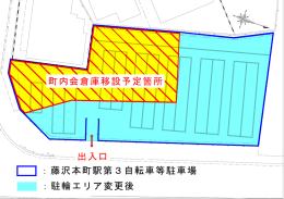 ：駐輪エリア変更後 ：藤沢本町駅第3自転車等駐車場 出入口 町内会