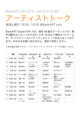 アーティストトーク - BankART1929