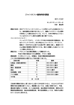 ジャトロファ植物特許調査 報告書