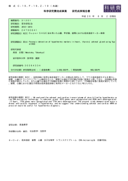 科学研究費助成事業 研究成果報告書 - KAKEN