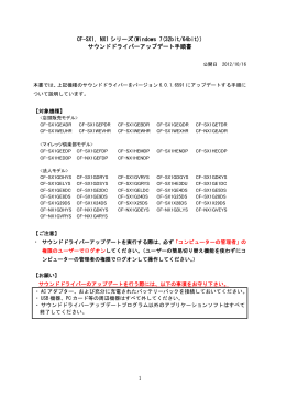 CF-SX1, NX1 シリーズ(Windows 7(32bit/64bit)) サウンドドライバー