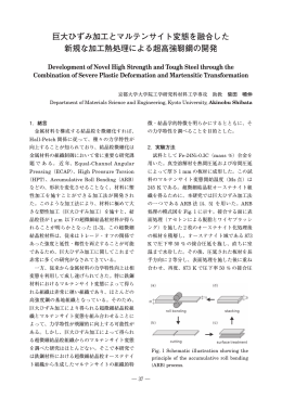 巨大ひずみ加工とマルテンサイト変態を融合した新規な加工熱処理による