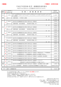 平成27年度妊婦・乳児一般健康診査料案内