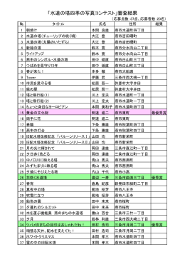 「水道の塔四季の写真コンテスト」審査結果