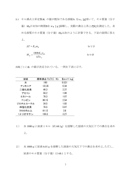 2.1 モル沸点上昇定数Kb の値が既知である溶媒A をwA [g]用いて、モル