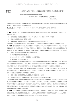 合理的なﾘｽｸﾍﾞﾈﾌｨｯﾄの議論に基づく原子力の課題の評価