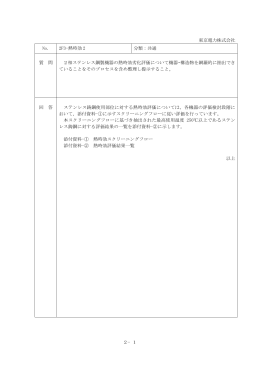 2−1 東京電力株式会社 No. 2F3-熱時効 2 分類：共通 質 問 2相
