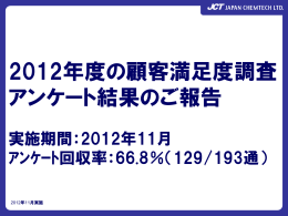 2012年度の顧客満足度調査 アンケート結果のご報告