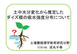 土中水分変化から推定した ダイズ根の吸水強度分布について