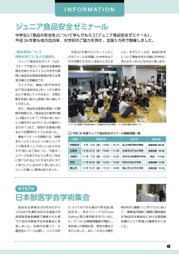 ジュニア食品安全ゼミナール 日本獣医学会学術集会