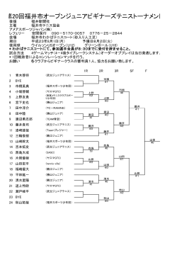 第20回福井市オープンジュニアビギナーズテニス