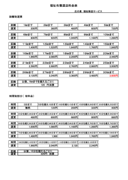 福祉有償運送料金表