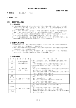 第5学年 体育科学習指導案 1 単元名 2 単元について （1） 運動の特性と