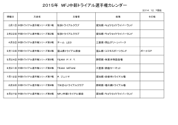 2015年 MFJ中部トライアル選手権カレンダー