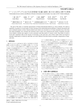 ソーシャルメディアにおける災害情報の伝播と感情：東日本大震災に際