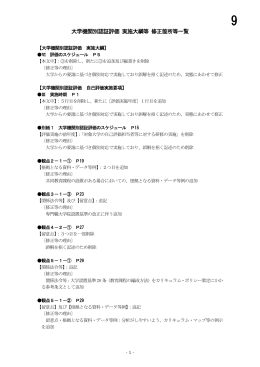 大学機関別認証評価 実施大綱等 修正箇所等一覧