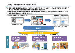 【別紙】 QR翻訳サービス活用イメージ 翻訳DB F Wi Fi等 【空港、駅