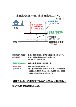 標高 3.8m 以上の場所にいても必ずしも安全とは限りません。 なるべく
