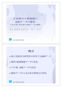 海上技術安全研究所 福戸 淳司 海上技術安全研究所が所有するAIS
