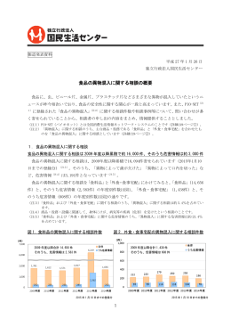 食品の異物混入に関する相談の概要(PDF形式)