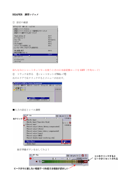 REAPER 講習レジュメ ① 設定の確認 ※ちなみにショートカットキーを