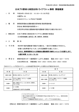 日本プロ野球12球団合同トライアウト in 静岡 開催概要