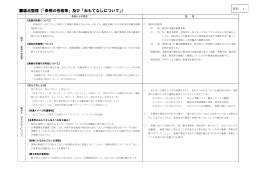 論点整理（「条例の性格等」及び「おもてなしについて」）