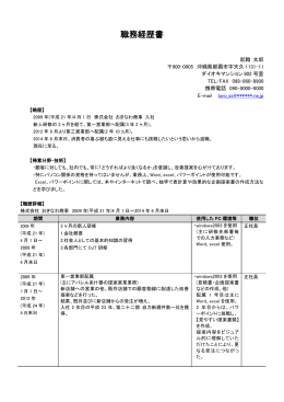 職務経歴書の記入例（PDF形式／229KB）