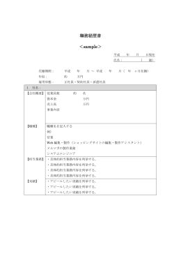 職務経歴書 ＜sample＞