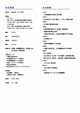 会社概要 会社経歴 - 株式会社 山下工作所