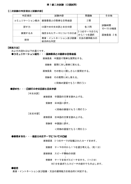 準 1 級二次試験（口頭試問） &darr; &darr; &darr; &darr; [日文中訳]