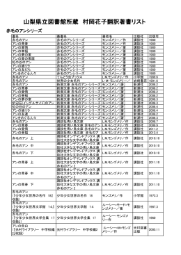 山梨県立図書館所蔵 村岡花子翻訳著書リスト