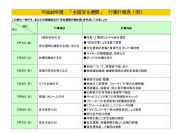 平成23年度 「全国安全週間」 行事計画表（例）