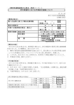伊方発電所における作業員の負傷 [PDFファイル／499KB]