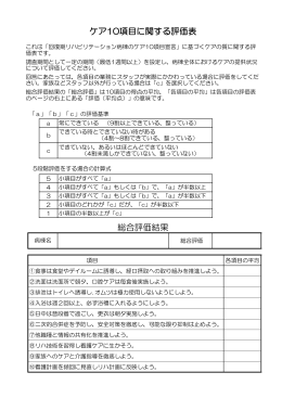 ケア10項目評価表のPDFデータはコチラ