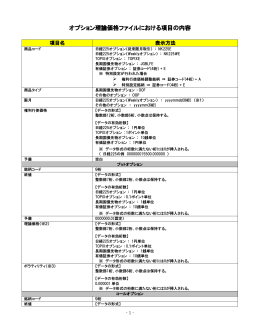 CSVデータの項目内容