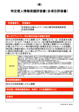 特定個人情報保護評価書（全項目評価書）