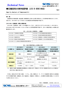 TN437 圧縮空気の清浄度評価（JIS B 8392対応）