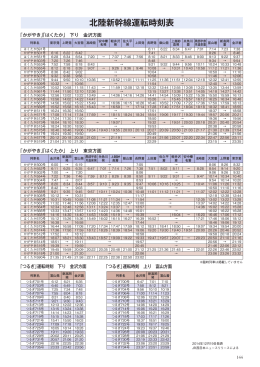 北陸新幹線運転時刻表